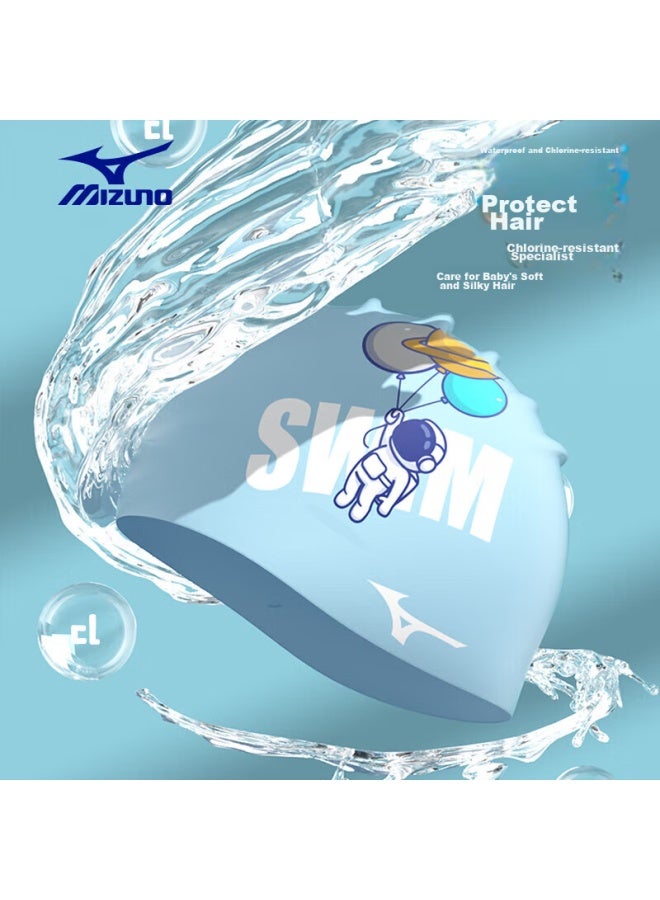 Mizuno Children's Swim Cap For Boys, Silicone, Non-binding, Cute, Professional, Waterproof, Ear-protecting, Printed Swimming Cap N2cw2s08 Blue Dinosaur - Image 5