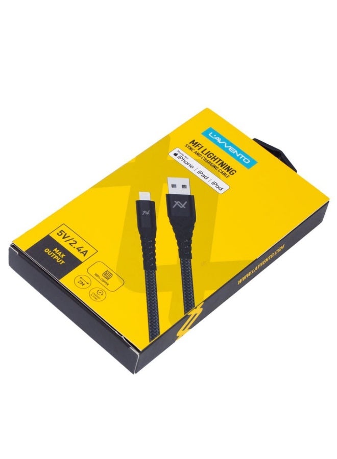 L'avvento MP-47-6 MFI USB to Lightning Sync and Charging Cable, 1 Meter Cable Length,Black - Image 4