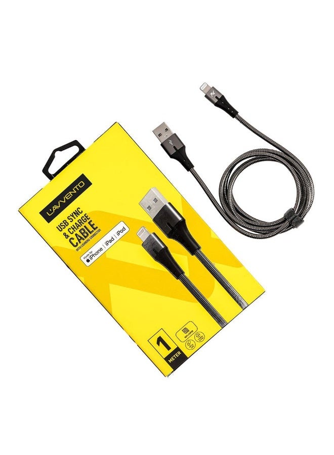 L'avvento MP-47-6 MFI USB to Lightning Sync and Charging Cable, 1 Meter Cable Length,Black - Image 2