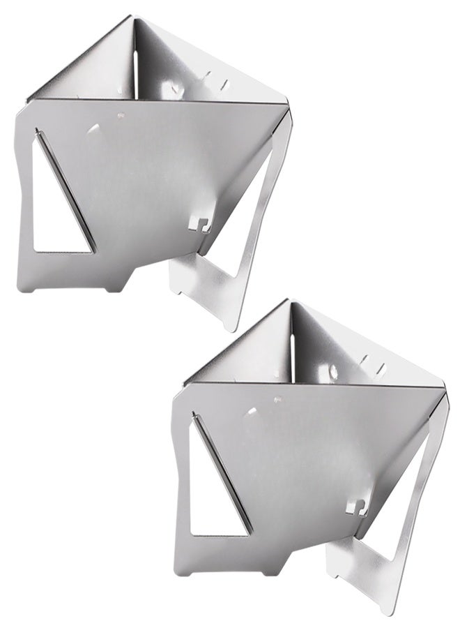 sundick 2 PCS Collapsible Coffee Dripper Portable Stainless Steel Travel Coffee Drip Holder Foldable Coffee Filter Rack with Storage Bag - Image 1