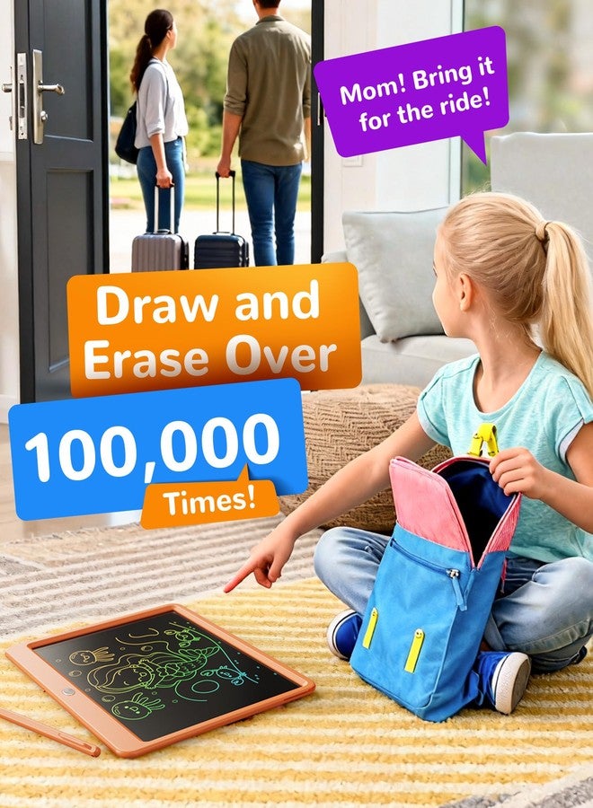 KOKODI LCD Writing Tablet, 12 Inch Colorful Toddler Doodle Board Drawing Tablet, Erasable Reusable Electronic Drawing Pads, Educational and Learning Toy for 3-6 Years Old Boy and Girls(Orange) - Image 5