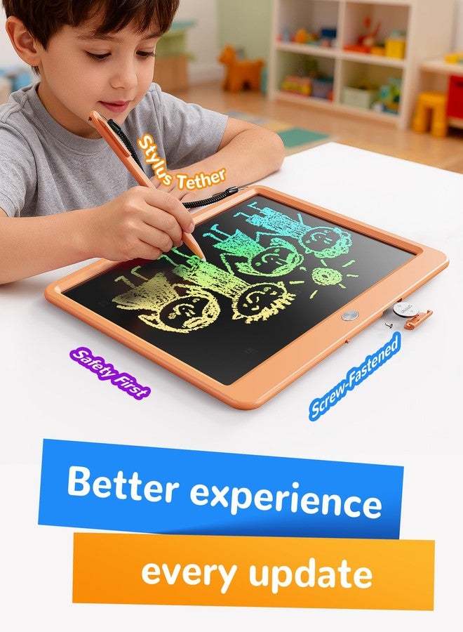 KOKODI LCD Writing Tablet, 12 Inch Colorful Toddler Doodle Board Drawing Tablet, Erasable Reusable Electronic Drawing Pads, Educational and Learning Toy for 3-6 Years Old Boy and Girls(Orange) - Image 3