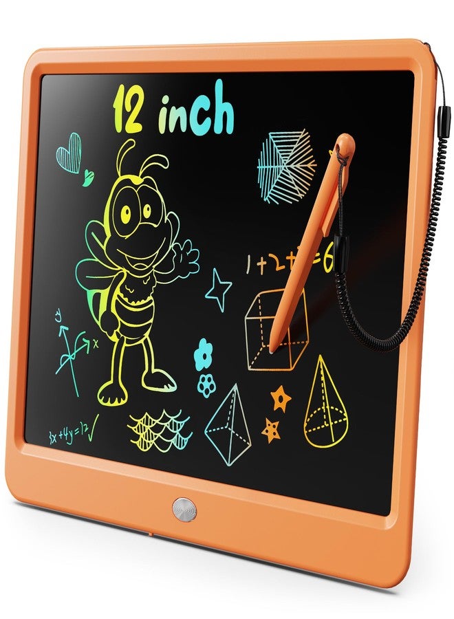 KOKODI LCD Writing Tablet, 12 Inch Colorful Toddler Doodle Board Drawing Tablet, Erasable Reusable Electronic Drawing Pads, Educational and Learning Toy for 3-6 Years Old Boy and Girls(Orange) - Image 1