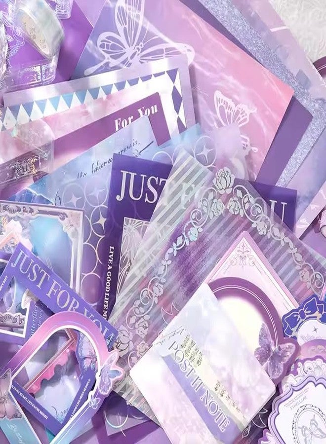 VOLDOT 346pcs Vintage Scrapbook Stickers Pack for Art Journaling Bullet Junk Journal Planners DIY Paper Stickers Craft Kits Notebook Collage Album Aesthetic Sticker (Harry Potter Butterfly Purple) - Image 3