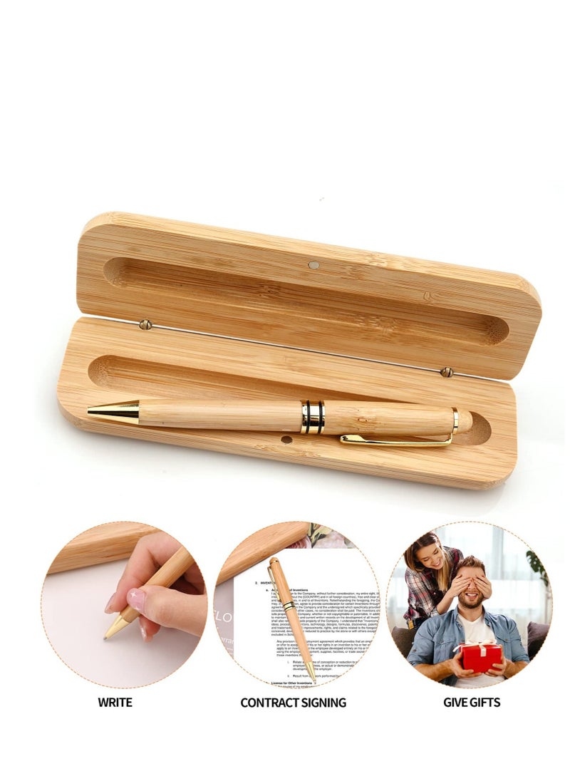 Wooden Ballpoint Pen Set, with Wooden Case Classic Ballpoint Writing Set, 2 Replacement Refills, Handmade Business Signature Pen, Natural Wooden Ballpoint Craft, Gift for Graduation, Wedding - Image 3