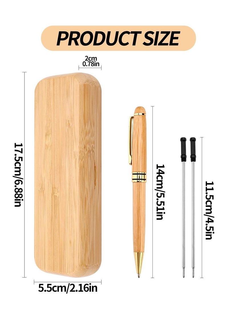 Wooden Ballpoint Pen Set, with Wooden Case Classic Ballpoint Writing Set, 2 Replacement Refills, Handmade Business Signature Pen, Natural Wooden Ballpoint Craft, Gift for Graduation, Wedding - Image 2