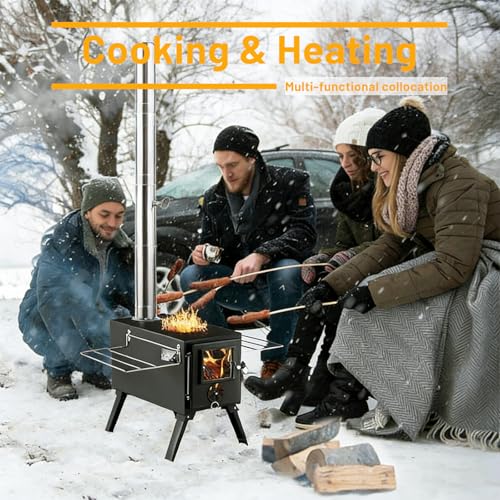 AVOFOREST Hot Tent Stove,AVOFOREST Wood Burning Stove,Small Wood Stove with 7 Stainless Chimney Pipes for Outdoor Heating & Cooking, Ice Fishing, Hunting - Image 5