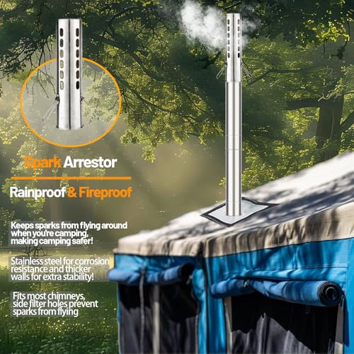 AVOFOREST Hot Tent Stove,AVOFOREST Wood Burning Stove,Small Wood Stove with 7 Stainless Chimney Pipes for Outdoor Heating & Cooking, Ice Fishing, Hunting - Image 3