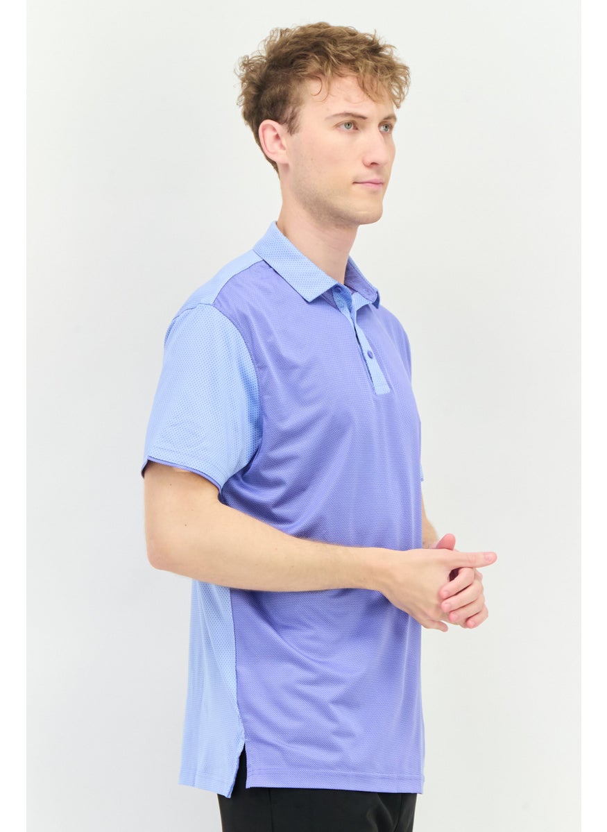 HEAD Men Sportswear Fit Short Sleeves Golf Polo Shirt, Blue  - Image 3