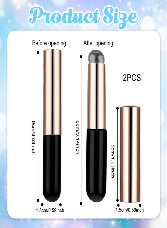 MAYCREATE® 4PCS Silicone Lip Applicator Brush for Makeup Concealer with Cap for Lipstick Gloss Tint Mask Black - Image 2