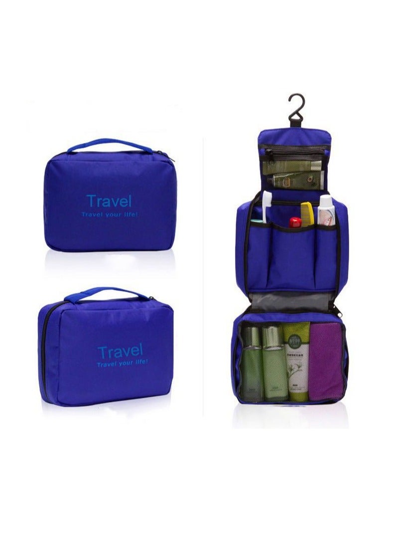 hiwonka Travel set High quality waterproof portable man toiletry bag women cosmetic organizer pouch Hanging wash bagse,Family Travel Essentials,Blue - Image 1