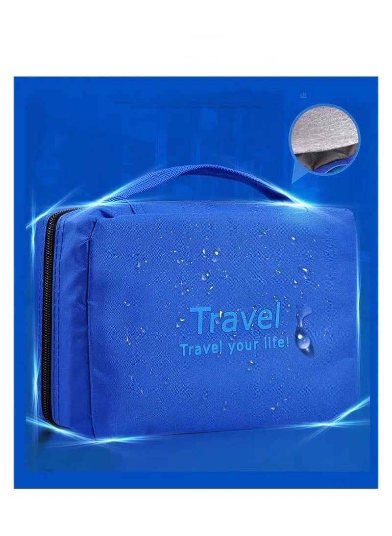 hiwonka Travel set High quality waterproof portable man toiletry bag women cosmetic organizer pouch Hanging wash bagse,Family Travel Essentials,Blue - Image 3