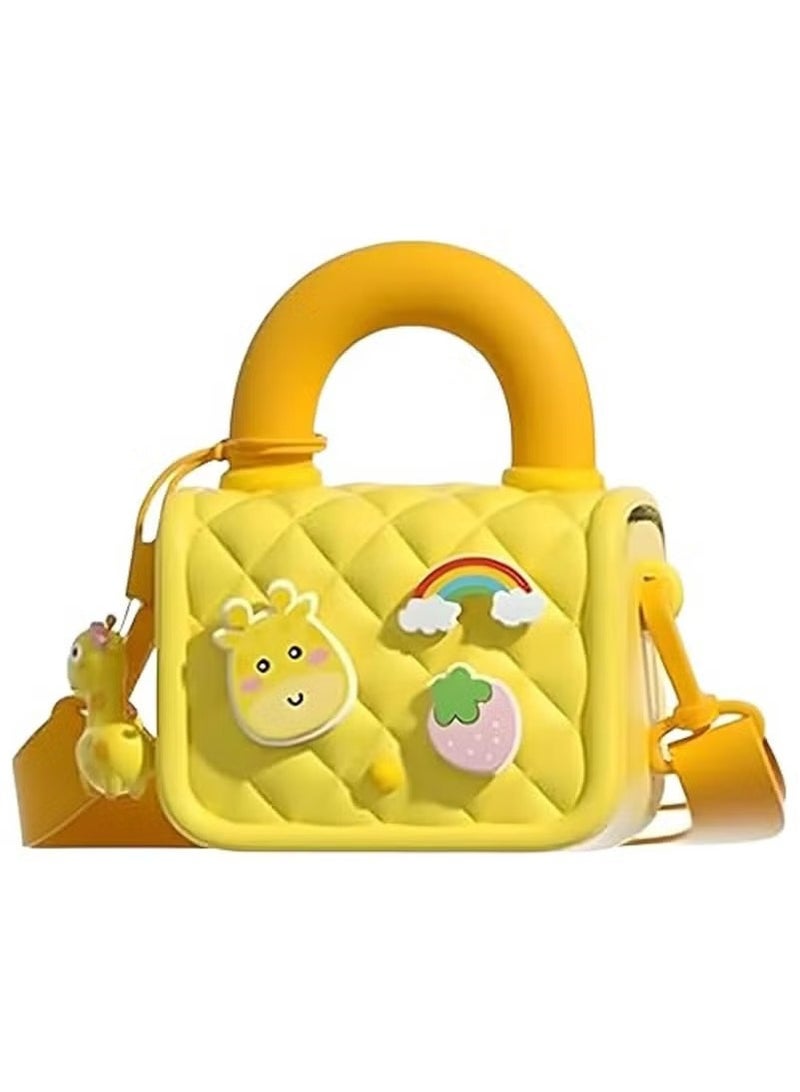 PICOCICI Cartoon Soft Silicone Design Bag Handbag cross body Purse Sweet Birthday Gift for Children Girls Sling Bag for Women, Stylish Bag, Side Bag for Girls, yellow  - Image 1