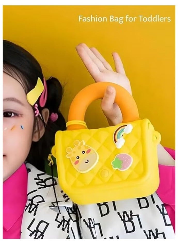 PICOCICI Cartoon Soft Silicone Design Bag Handbag cross body Purse Sweet Birthday Gift for Children Girls Sling Bag for Women, Stylish Bag, Side Bag for Girls, yellow  - Image 5