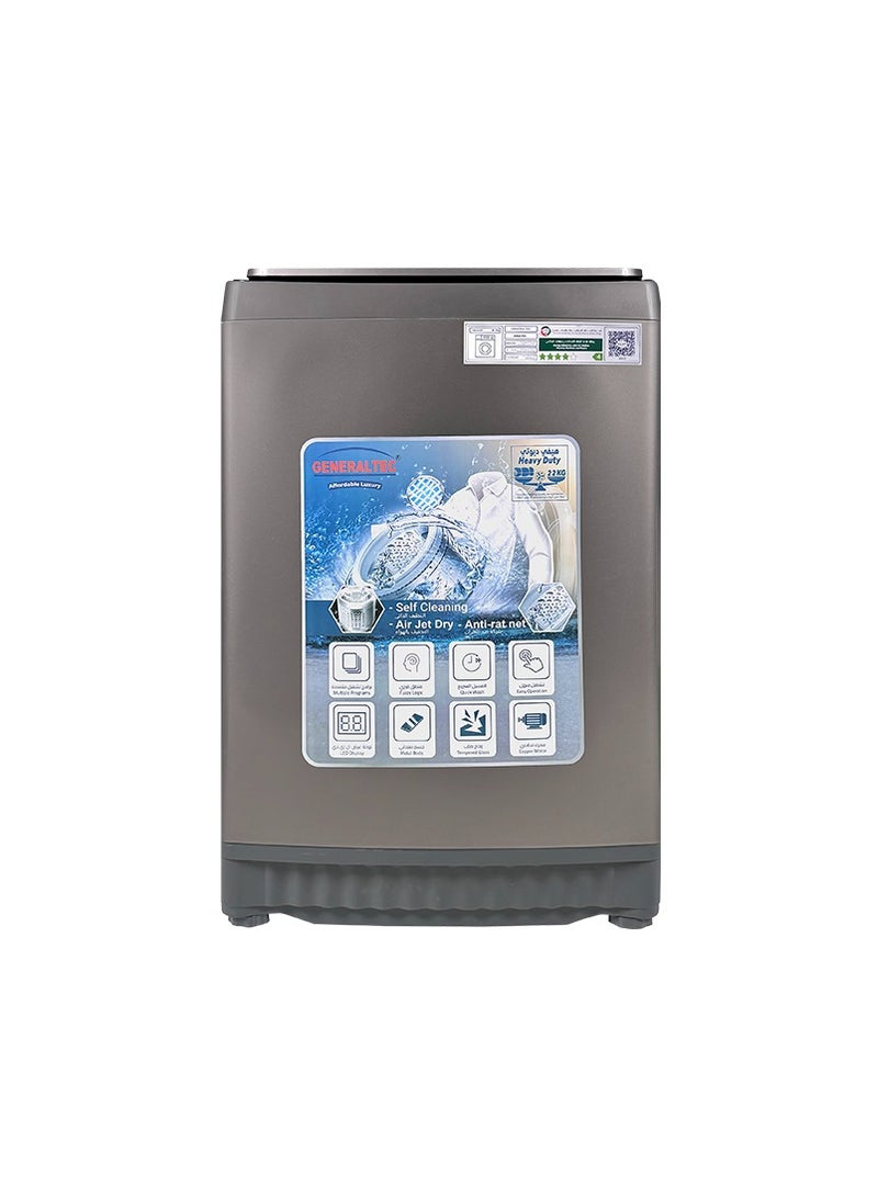 Generaltec Heavy Duty Automatic Top Load 22 Kg Self Cleaning Washing Machine with Air Jet Dry, Anti-Rat Net, Quick Wash, Metal Body, Copper Motor - 1 Year Warranty 22 kg 220 W GWA22K Grey - Image 1