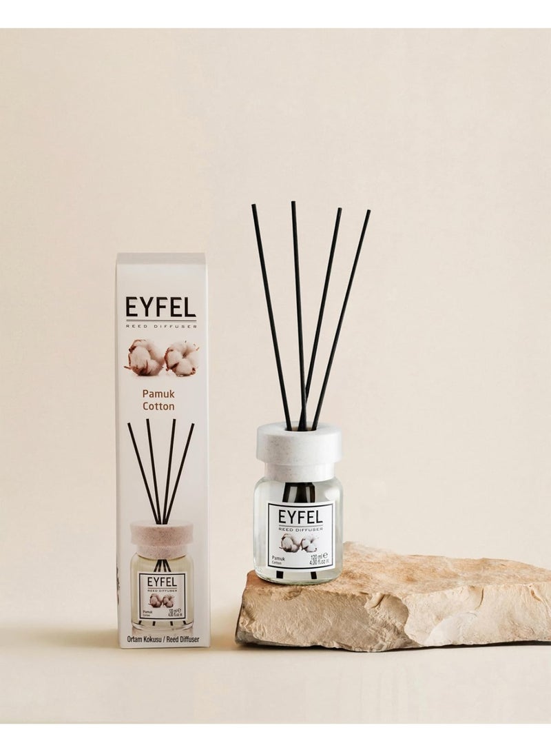 EYFEL EYFEL Cotton Reed Diffuser, 120ml | Premium Eau de Parfum | Clean & Fresh Scent with Natural Sticks for Home & Office - Image 4