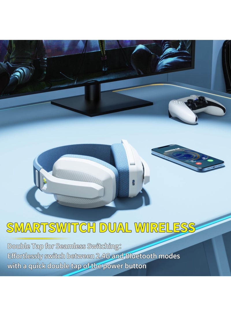 BINNUNE - BINNUNE BW06 2.4GHz Wireless Bluetooth Gaming Headset with Mic for PS5, PS4, PC, Mac, Playstation 4 5 Laptop Computer - Image 1
