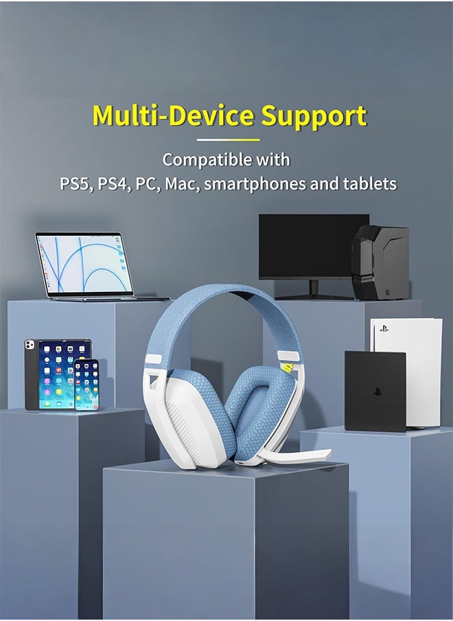 BINNUNE - BINNUNE BW06 2.4GHz Wireless Bluetooth Gaming Headset with Mic for PS5, PS4, PC, Mac, Playstation 4 5 Laptop Computer - Image 1