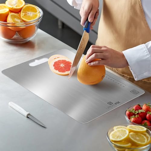 URBANFIX Chopping Board Stainless Steel Metal Cutting Kitchen, Heavy Duty Choping-Board Vegetable, Fruit Cutter, Meats Vegetable Chopper Boards,Safe Durable (Large 36x25x1.2CM) - Image 5