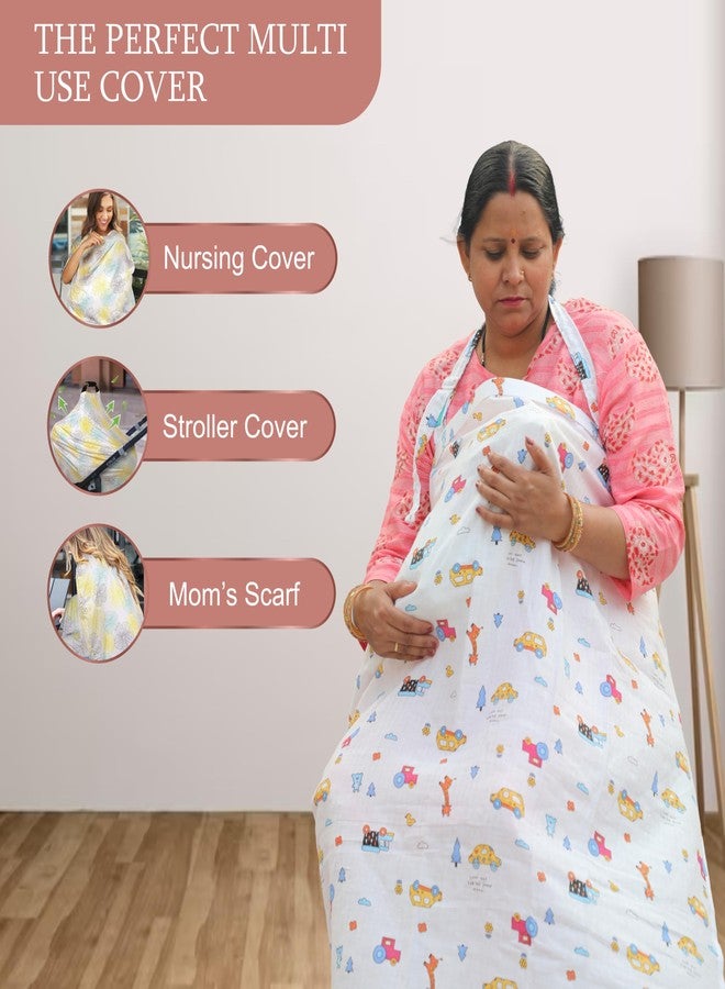 Motherly Nursing Cover for Breastfeeding - Soft, Breathable Feeding Apron for Mom, Multi-Use Feeding Cover & Scarf- Tree Print - Image 3