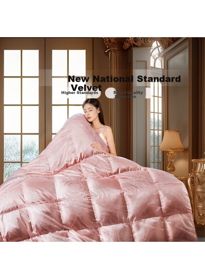 Fuanna, Sri Lanka, 95% White Goose Down Duvet, Winter Thick Comforter, 800g Filling, 152*210cm, Pink - Image 1