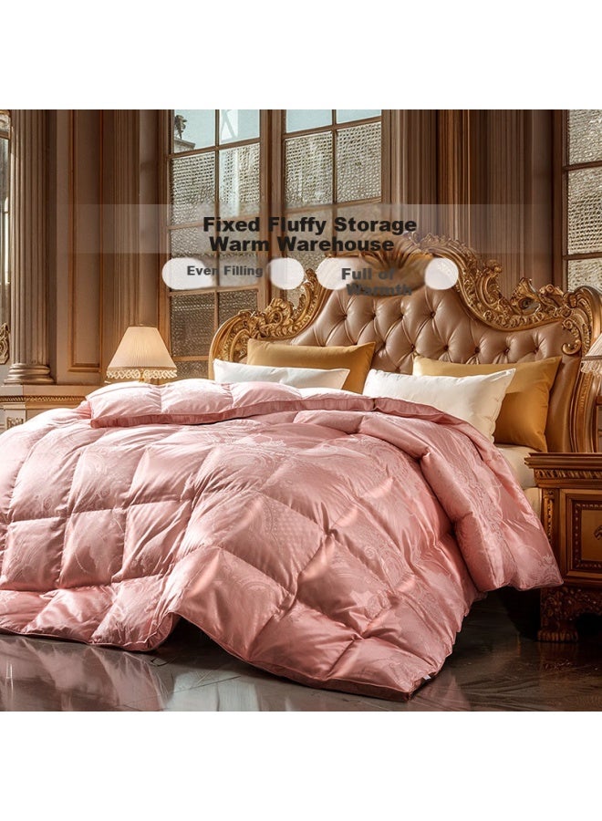 Fuanna, Sri Lanka, 95% White Goose Down Duvet, Winter Thick Comforter, 800g Filling, 152*210cm, Pink - Image 2