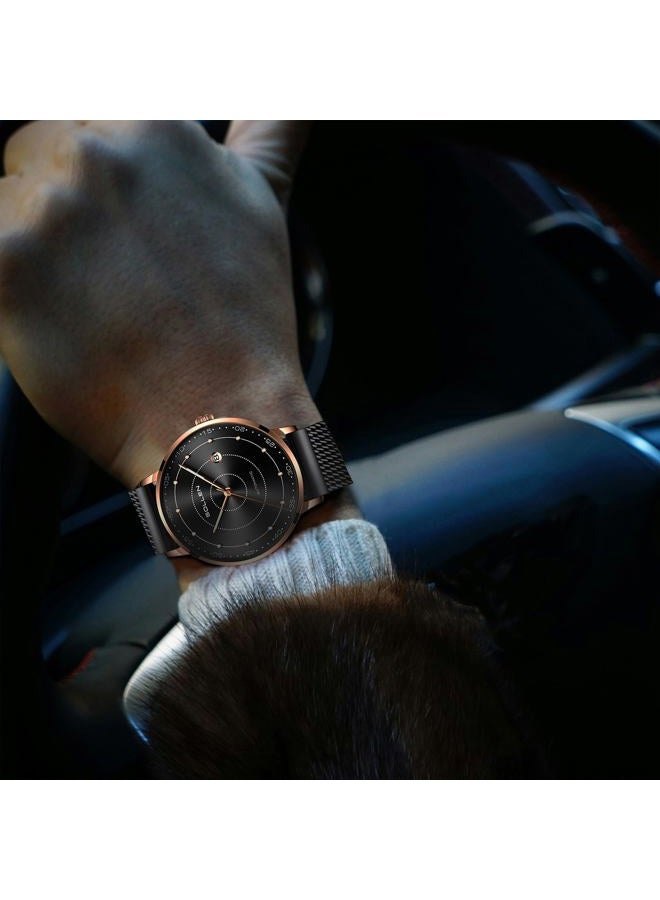 SOLLEN Men's Minimalist Automatic Watch, Imported Mechanical Movement - 3ATM Waterproof - Luminous Hands and Stainless Steel Case, Luxury Self-Winding Men's Wrist Watches with Calendar, Gifts for Men - Image 2