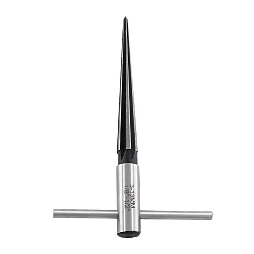 LifCratms 1/8"-1/2" (3-13mm) T Handle Tapered Reamer, 6 Fluted Chamfer Reaming Tool, Guitar Bridge Pin Hole Handle Tapered Reamers Woodworker Luthier Tool - Image 5