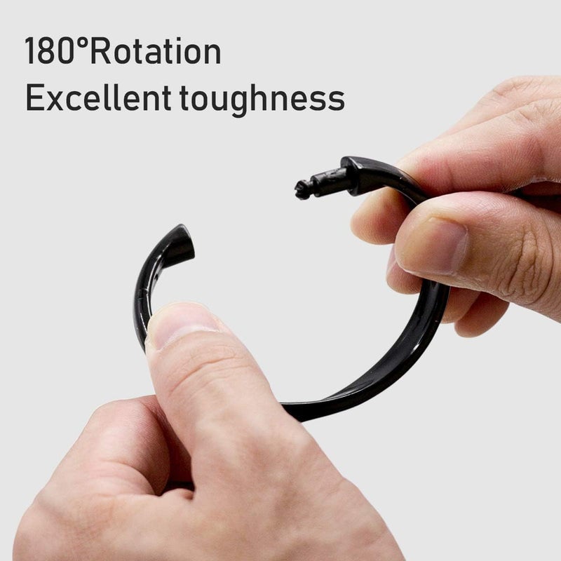 Qulable Shower Curtain Rings-24 Pack- Plastic O-Shaped Rings Hook Glide Easily on Bathroom Shower Rod (Black) - Image 3