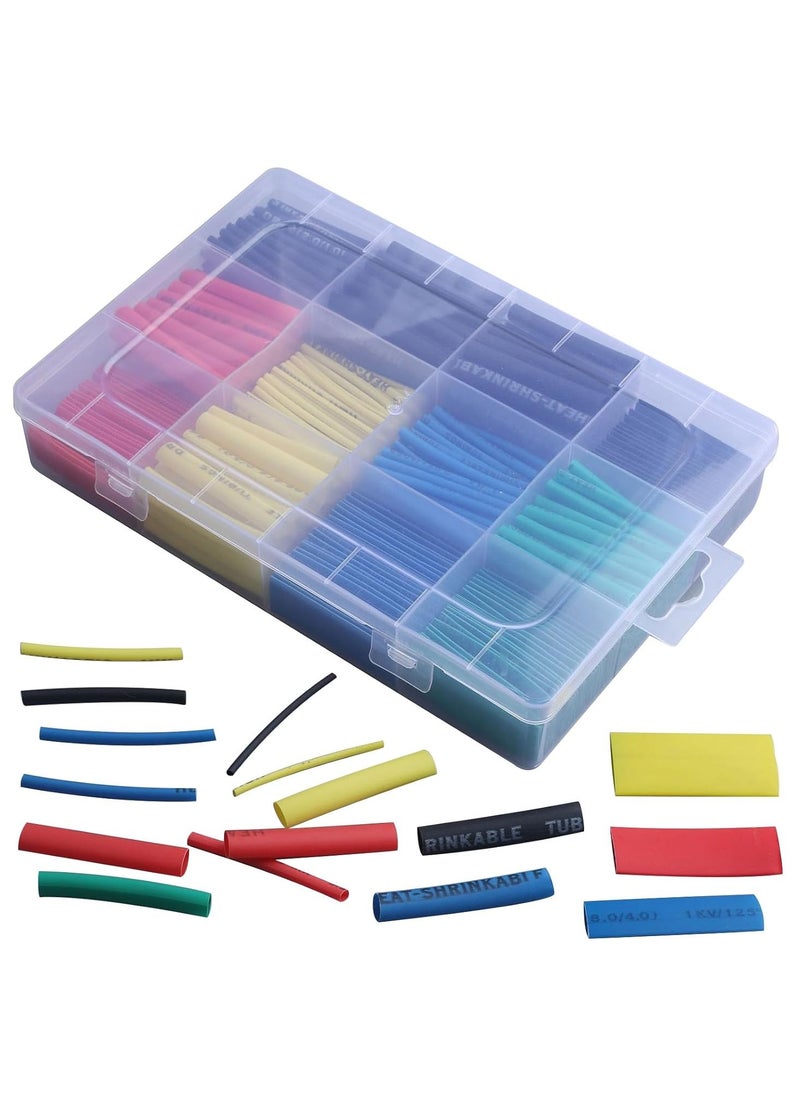 ماركة غير محددة - مجموعة أنابيب العزل الحراري من Wirefy – 580 قطعة، عزل كهربائي مقاوم للماء، نسبة انكماش 2:1، بأحجام وألوان متعددة (أحمر، أسود، أبيض، أزرق، أصفر) - Image 1