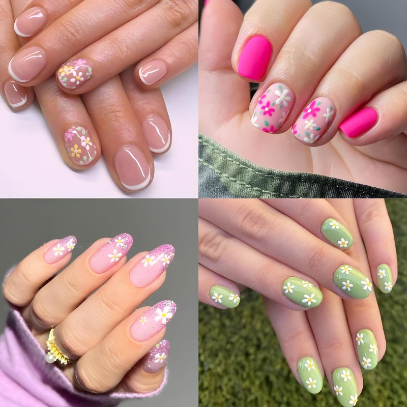 SPLOCUDU Colorful Cute Daisy, Floral, Heart, Flower Nail Art Stickers Decals, 3D Self Adhesive Supplies, Design Decoration Accessories for Women and Girls, 30 Sheets - Image 4
