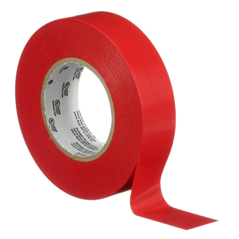 3M Temflex Multi-Purpose Vinyl Electrical Tape 165, Red, 3/4 in x 60 ft (19 mm x 18 m), 10 Roll Pack - Image 3
