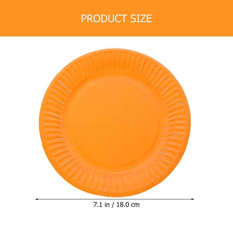 Biodegradable 7 Inch Round Paper Dinner Plates Set 50 Pieces Party Supplies - Image 3