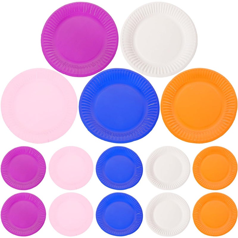 Biodegradable 7 Inch Round Paper Dinner Plates Set 50 Pieces Party Supplies - Image 2