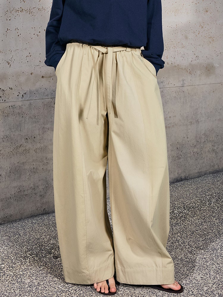 Women's 100% Cotton Loose Harem Pants Relaxed Lantern Trousers Solid Casual Full-Length Bottoms - Image 1