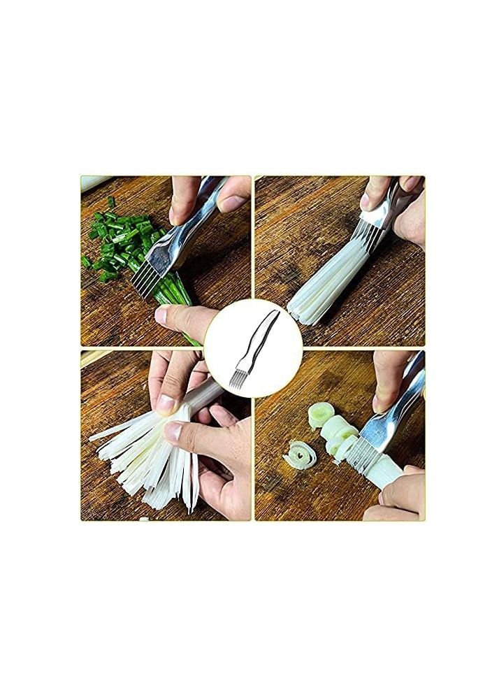 2 Pack Shred Silk The Knife Stainless Steel Vegetable Chopper Onion Garlic Cutter Food Kitchen Speedy Chopper