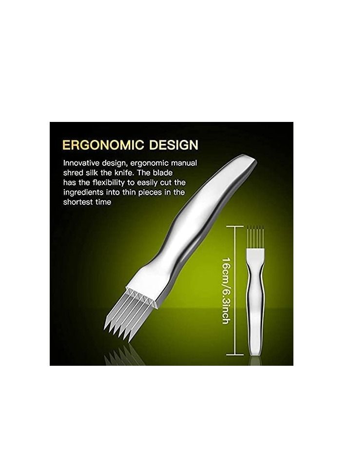 2 Pack Shred Silk The Knife Stainless Steel Vegetable Chopper Onion Garlic Cutter Food Kitchen Speedy Chopper