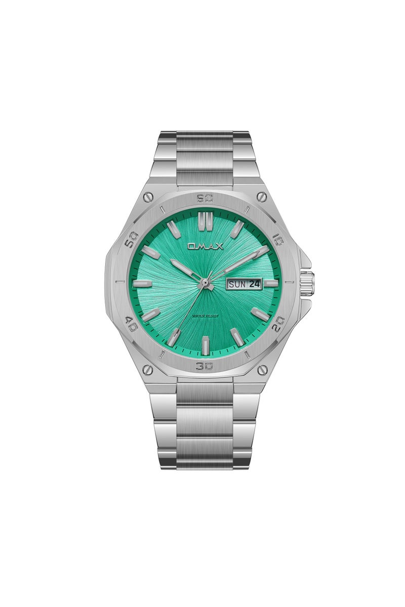 OMAX ساعة يد للرجال | تناظرية | حزام من الفولاذ المقاوم للصدأ | تصميم أنيق - Image 1