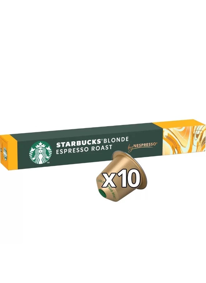 Starbucks Starbucks Blonde Expresso Roast By Nespresso Roasted Ground Coffee Capsule With Intensity 6- 10pcs 