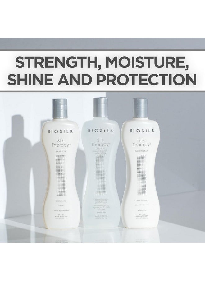 BIOSILK - BioSilk 3-Piece Silk Therapy Shampoo, Conditioner & Serum Kit, Haircare For Incredible Shine, Sulfate, Paraben, & Cruelty-Free, 12 Oz (3 Products) - Image 1
