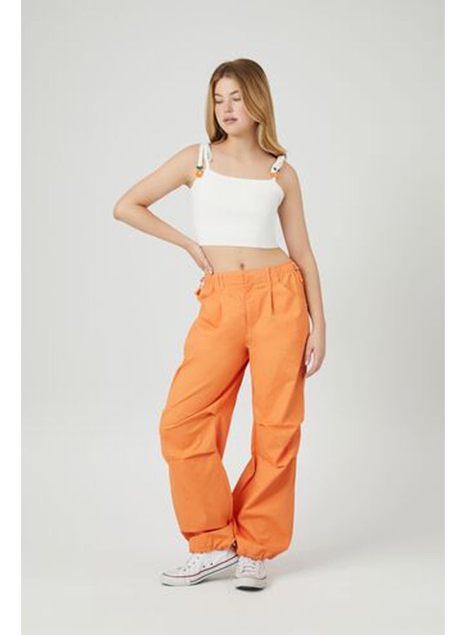 FOREVER 21 Twill Wide-Leg Cargo Pants - Image 1
