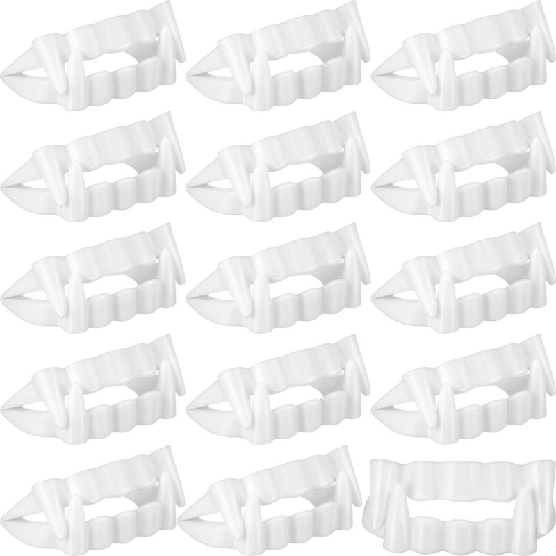 JOVITEC 50 Pcs Plastic Vampire Teeth Halloween Vampire Fangs Fake Fangs Werewolf Denture Halloween Cosplay Favors White - Image 2