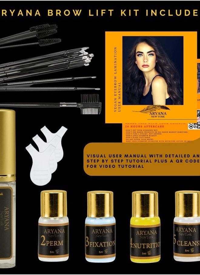 Eyebrow Lamination Kit | At Home DIY Perm For Your Brows | Instant Professional Lift For Fuller Eyebrows | Brow Brush And Micro Brushes Added