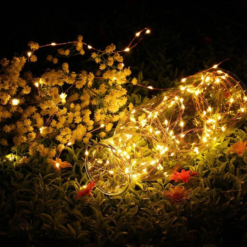 Joomer Fairy String Lights 33FT 100 LEDs Plug in Fairy Lights Indoor Copper Wire String Light DIY for Bedroom, Parties, Wedding, Christmas, Outdoor, Indoor Decoration (Warm White, Non-Connectable) - Image 3