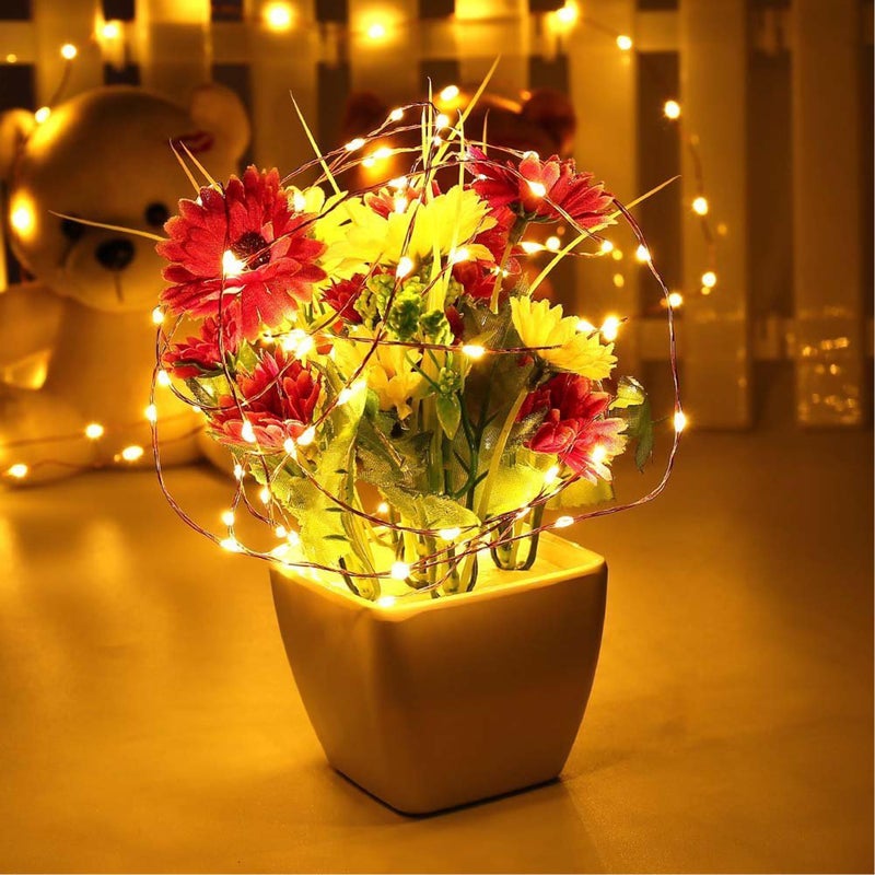 Joomer Fairy String Lights 33FT 100 LEDs Plug in Fairy Lights Indoor Copper Wire String Light DIY for Bedroom, Parties, Wedding, Christmas, Outdoor, Indoor Decoration (Warm White, Non-Connectable) - Image 5