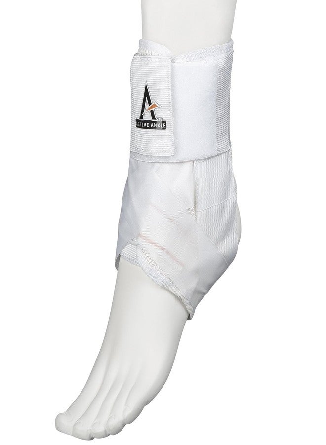 كرامر دعامة الكاحل Active Ankle AS1 Pro برباط، دعامة بيضاء للكاحل برباط للرجال والنساء، حماية ودعم للكاحل في رياضة الكرة الطائرة، والرجبي، وكرة السلة، تصميم منخفض، أبيض، صغير - Image 1