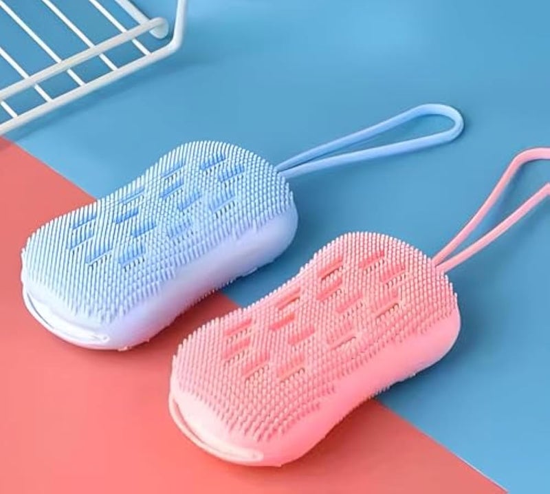 Body Exfoliator - Flexible Silicone Bubble Bath Scrubbing Tool that Provides Smooth Skin Feel, Relaxing SPA Effect, Gentle Dead Skin Removal and Easy Daily Hygiene Care (pink) - Image 5