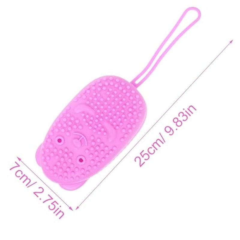 Body Exfoliator - Flexible Silicone Bubble Bath Scrubbing Tool that Provides Smooth Skin Feel, Relaxing SPA Effect, Gentle Dead Skin Removal and Easy Daily Hygiene Care (pink) - Image 3