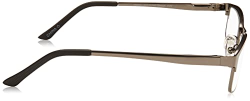 Foster Grant Men's Samson Rectangular Reading Glasses, Satin Dark Gunmetal/Transparent, 52 mm + 1.75 - Image 3