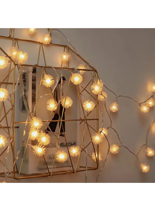 40 LED 19.7ft Fluffy Snowball String Lights Battery Powered For Festival Wedding Party Decor - Image 1